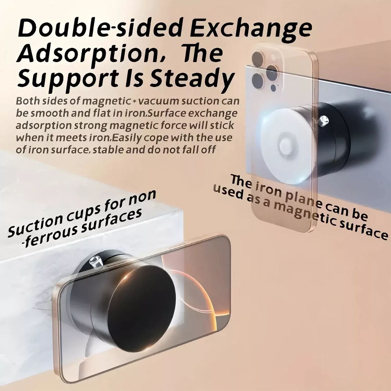 RingMag, suport magnetic universal ajustabil cu ventuză cu vacuum - Image 4