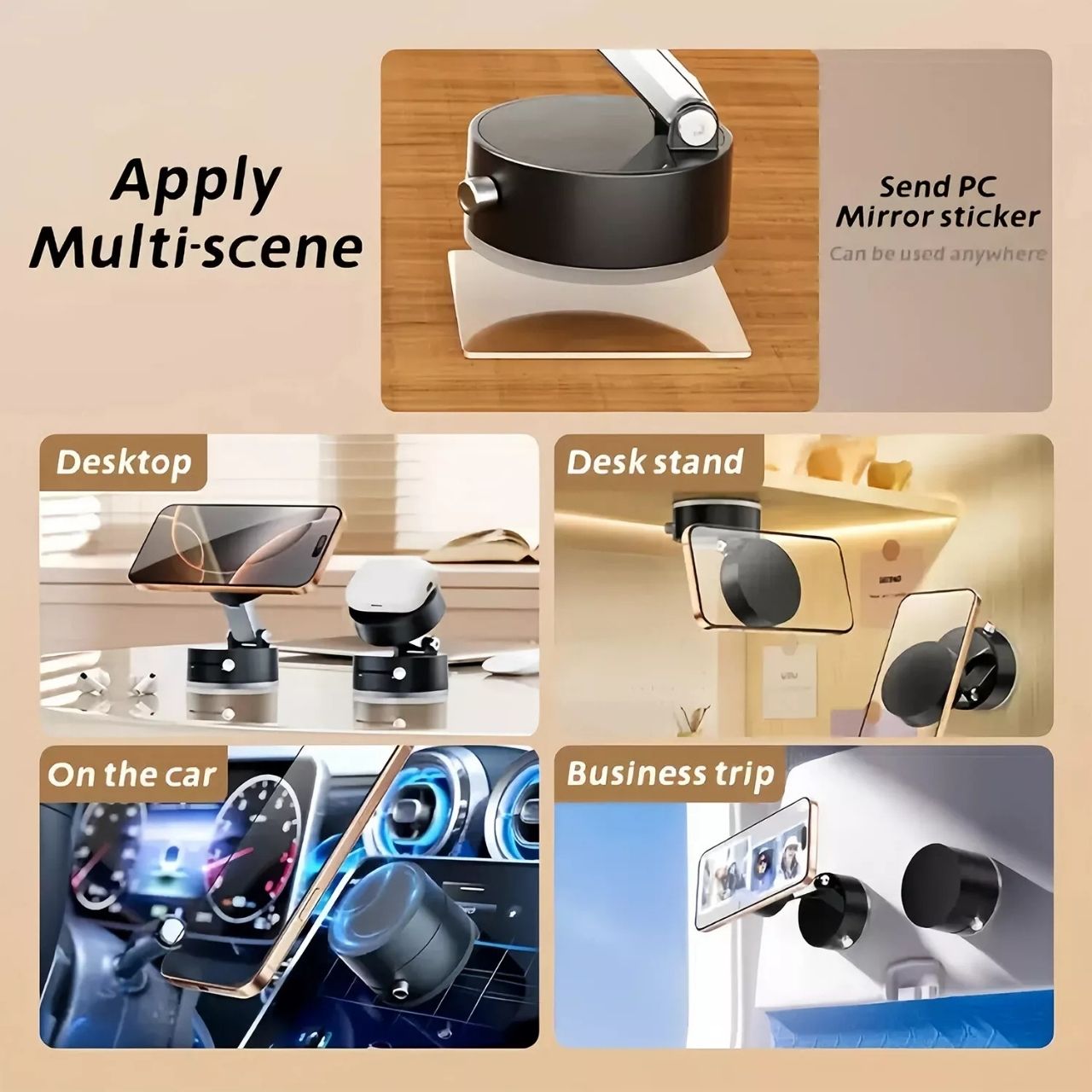 RingMag, suport magnetic universal ajustabil cu ventuză cu vacuum - Image 6