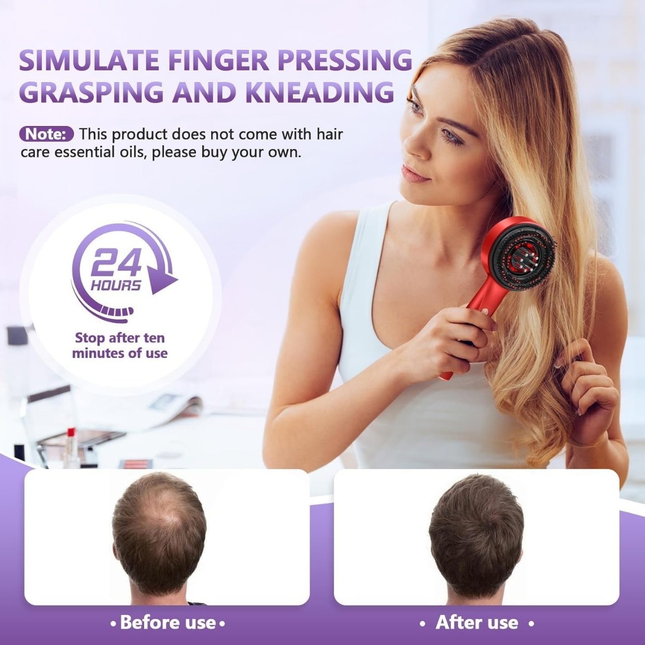 Scalpyx, perie de masaj cu LED pentru a stimula creșterea părului - Image 6