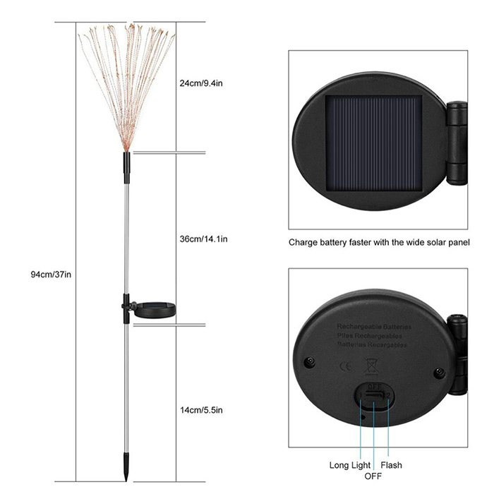 SolarFireworkLamp, lampă solară (90 lumini LED) - Image 2