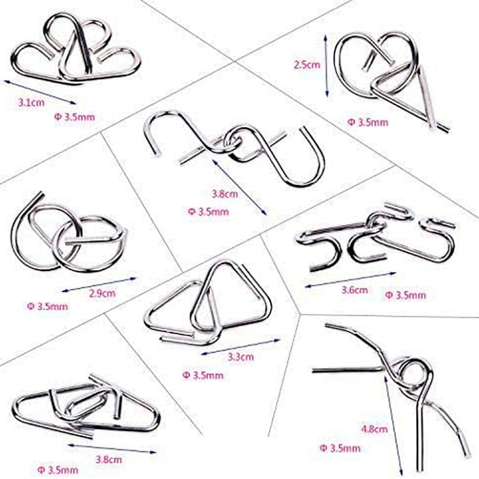 SpiralPuzzle Set de puzzle metalic cu 8 piese - Image 3