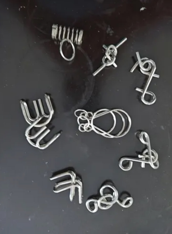 SpiralPuzzle Set de puzzle metalic cu 8 piese - Image 10
