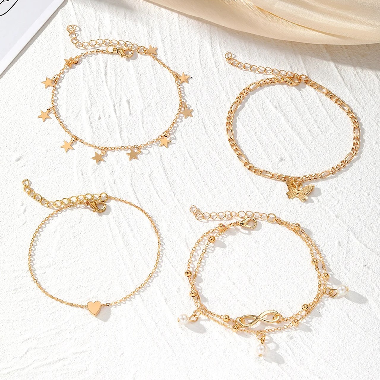 SummerSet, set de 4 brățări pentru glezne - Image 6