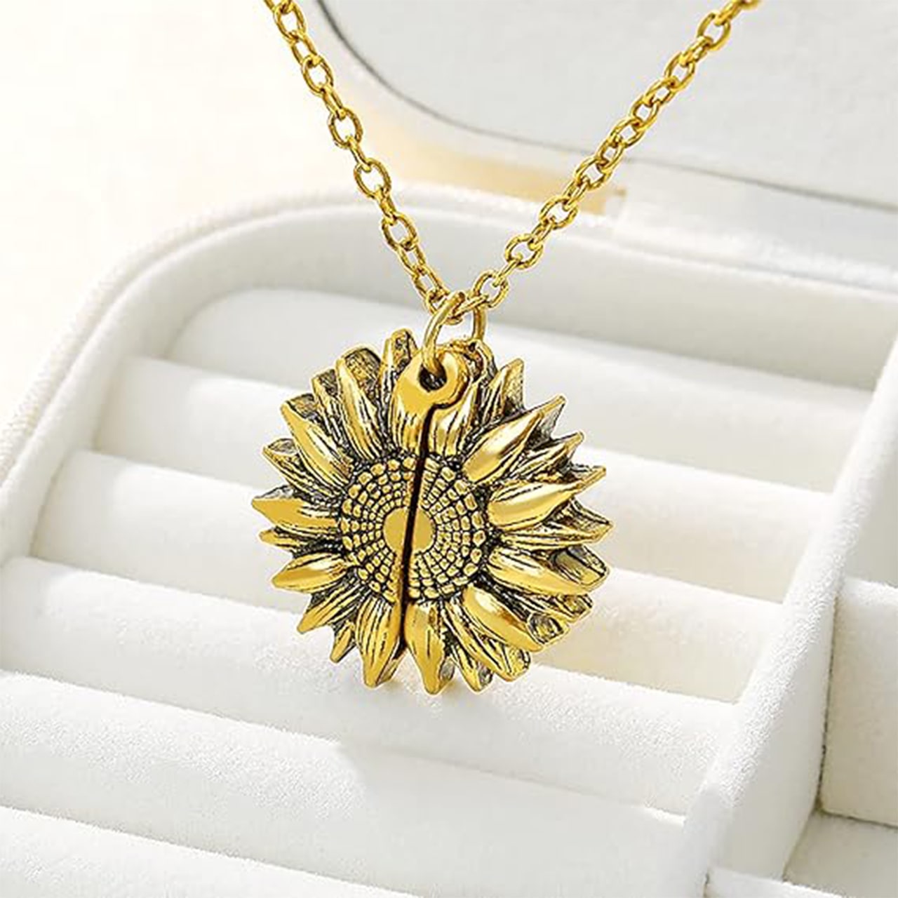 SunNecklace, colier cu motiv de floarea-soarelui și inscripție drăguță - Image 4