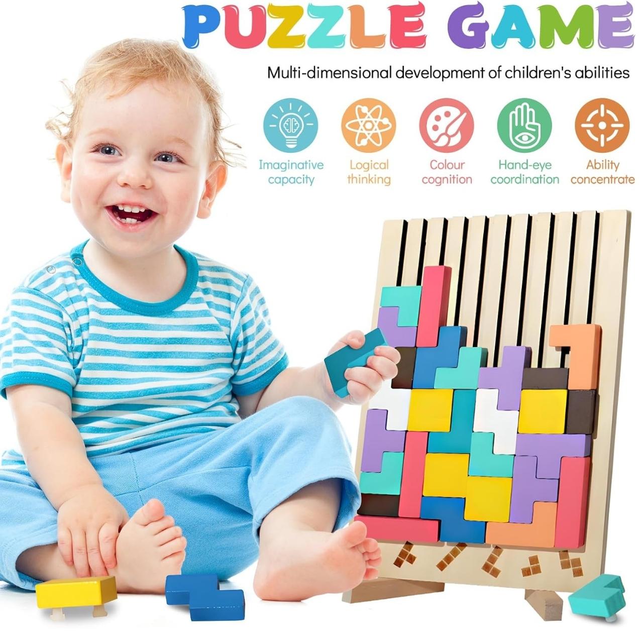 Tetris, jucărie didactică din lemn - Image 2