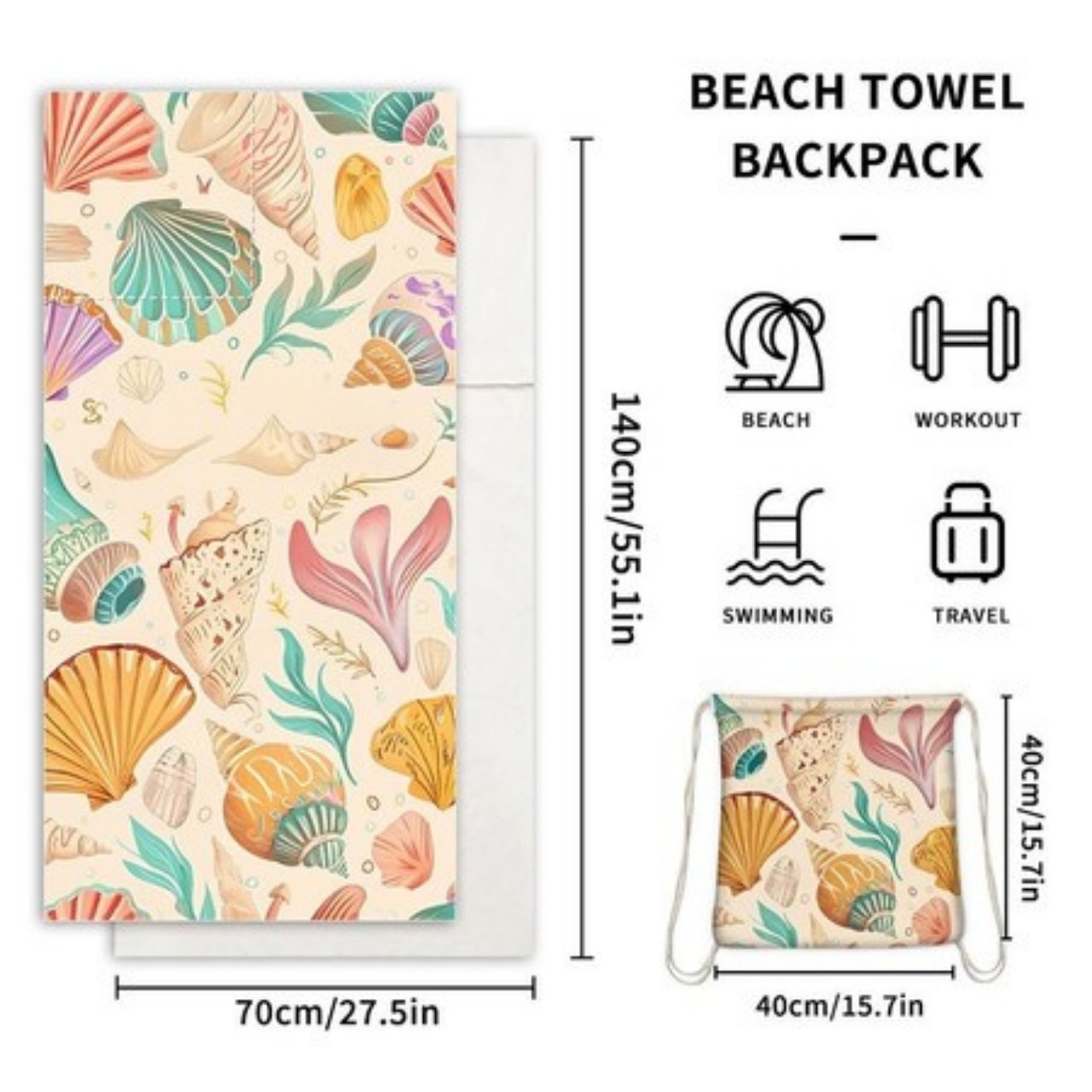 TowelBag, 2in1 prosop și rucsac - Image 4