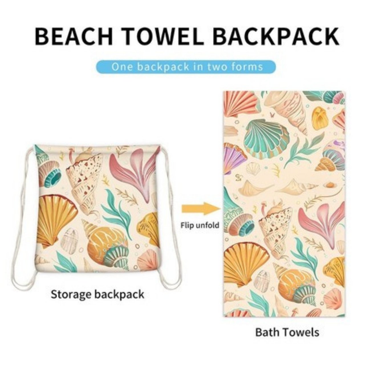TowelBag, 2in1 prosop și rucsac - Image 6