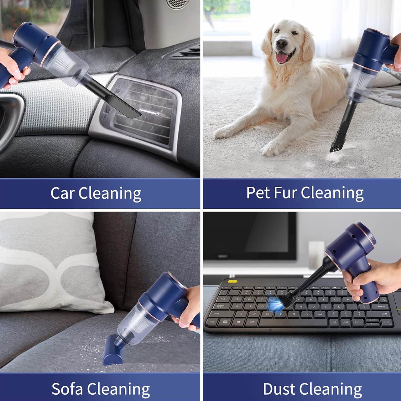 VacBlow, aspirator și suflantă portabilă fără fir 2in1 - Image 10