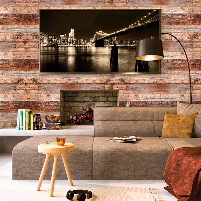 VintageWall, autocolant autoadeziv cu aspect de lemn natural (300 x 45 cm) - Image 5