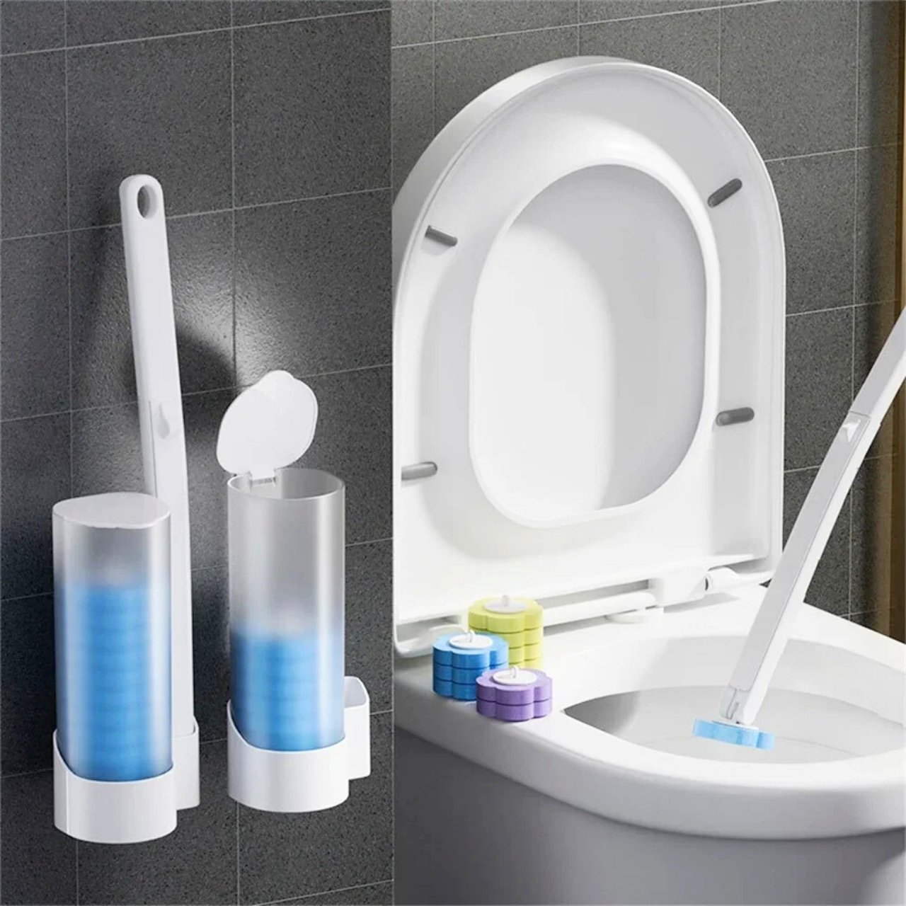 Bureții care pot fi schimbați fără a-i atinge permit o curățenie și igienă perfecte.