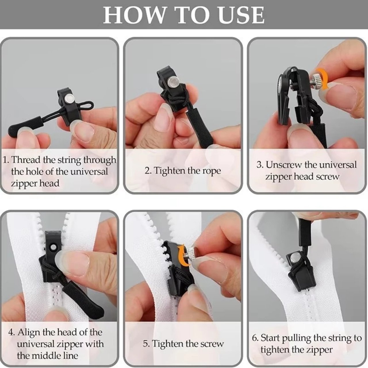 ZipFix, kit de reparare a fermoarelor multi-scop (12 piese) - Image 3